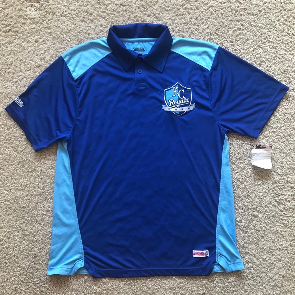 Stitches Kansas City Royals Blue Golf Polo Men’s